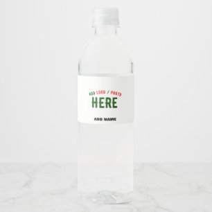 ETIQUETA PARA BOTELLA DE AGUA ELEGANTES PERSONALIZABLES BLANCOS MODERNOS VERIFIC