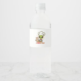 Etiqueta Para Botella De Agua En Pizza Confiamos Arte de Chef Alien