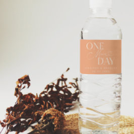 Etiqueta Para Botella De Agua Ensayo de boda un día más Melocotón