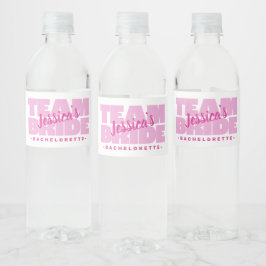 Etiqueta Para Botella De Agua Equipo de Despedida de Soltera Boda Retro Rosa