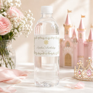 Etiqueta Para Botella De Agua Érase Una Vez Princesa Rosa Floral Coquette 1º