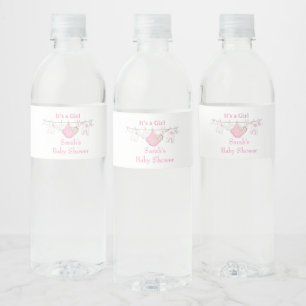 Etiqueta Para Botella De Agua Es un Personalizado Chica de lavandería de ropa ro