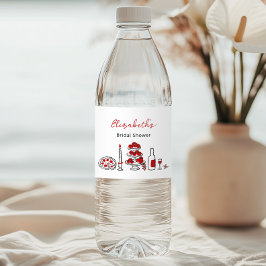 Etiqueta Para Botella De Agua Eso es más ducha italiana roja de novia