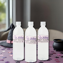 Etiqueta Para Botella De Agua Espeluznante chica de cumpleaños gótico