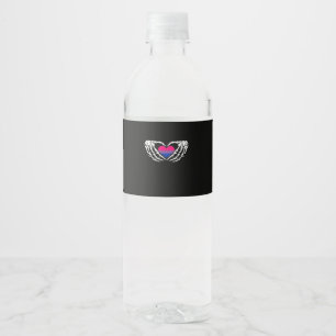 Etiqueta Para Botella De Agua Esqueleto del Orgullo Bisexual Halloween Bi Gótico