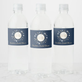 Etiqueta Para Botella De Agua Estrella de Twinkle Celestial de Oro de la Luna / 