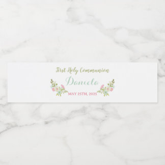 Etiqueta Para Botella De Agua Etiqueta botellas de agua DANIELA Primera Comúnión