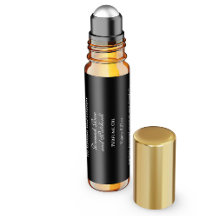 Etiqueta clásica del frasco de perfume negro