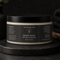 Etiqueta Cosmética Tarro de Bálsamo de Barba con L