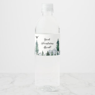 Etiqueta Para Botella De Agua Etiqueta de agua de aventura de Montaña Rocosa