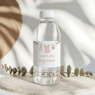 Etiqueta Para Botella De Agua Etiqueta de agua de Baby Shower de Clothesline Chi