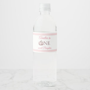 Etiqueta Para Botella De Agua Etiqueta de agua de cumpleaños Boho Pink Pumpkin 1
