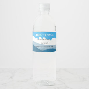 Etiqueta Para Botella De Agua Etiqueta de agua de la iglesia Faith Over Mountain