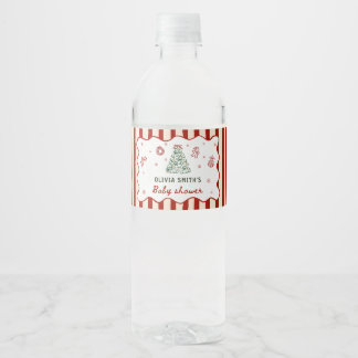 Etiqueta Para Botella De Agua Etiqueta de agua para Baby Shower de Navidad con r
