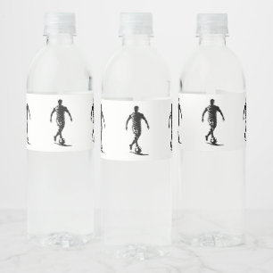 Etiqueta Para Botella De Agua Etiqueta de Arte de Silueta de Jugador de Fútbol M
