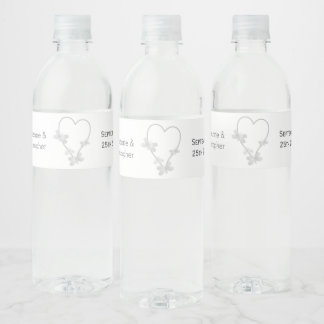Etiqueta Para Botella De Agua Etiqueta de botella de agua boda Mariposa de coraz