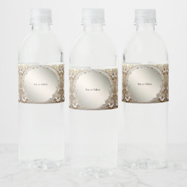 Etiqueta Para Botella De Agua Etiqueta de Botella de Agua con Flores Blancas Mod