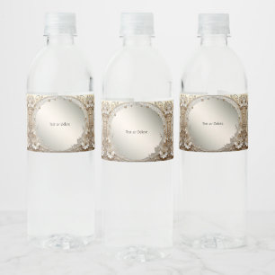 Etiqueta Para Botella De Agua Etiqueta de Botella de Agua con Flores Blancas Mod