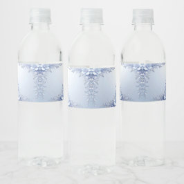 Etiqueta Para Botella De Agua Etiqueta de botella de agua con flores ornamentada