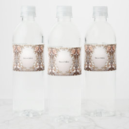 Etiqueta Para Botella De Agua Etiqueta de Botella de Agua con Flores Suaves Rosa