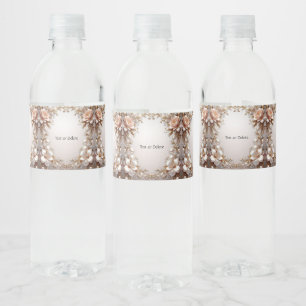 Etiqueta Para Botella De Agua Etiqueta de Botella de Agua con Flores Suaves Rosa