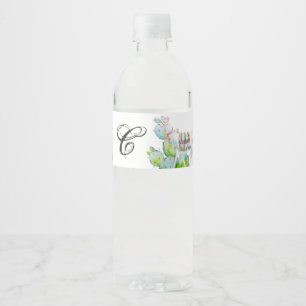 Etiqueta Para Botella De Agua Etiqueta de Botella de Agua con Iniciales de Monog