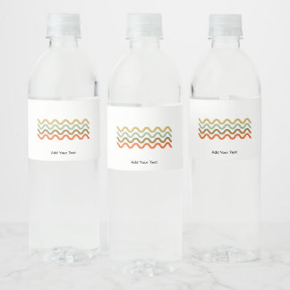 Etiqueta Para Botella De Agua Etiqueta de Botella de Agua con Líneas Onduladas