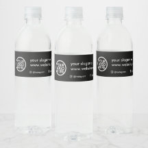 Etiqueta de botella de agua con logotipo de negoci