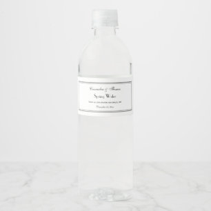 Etiqueta Para Botella De Agua Etiqueta de botella de agua con marco gris elegant