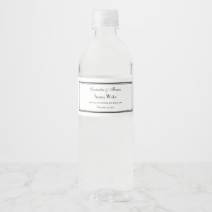 Etiqueta Para Botella De Agua Etiqueta de botella de agua con marco negro elegan