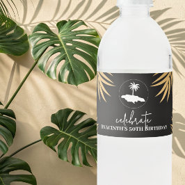 Etiqueta Para Botella De Agua Etiqueta de Botella de Agua Cumpleaños de la Isla 