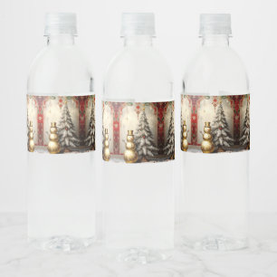 Etiqueta Para Botella De Agua Etiqueta de botella de agua de árbol de Navidad de