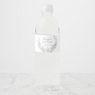Etiqueta Para Botella De Agua Etiqueta de botella de agua de bautizo floral lava