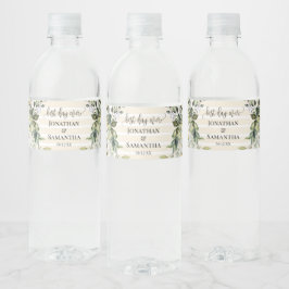 Etiqueta Para Botella De Agua Etiqueta de botella de agua de Boda de oro de verd
