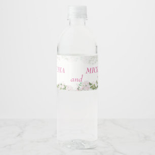 Etiqueta Para Botella De Agua Etiqueta de Botella de Agua de Boda Floral Rosa Po