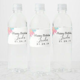 Etiqueta Para Botella De Agua Etiqueta de botella de agua de corona floral de cu