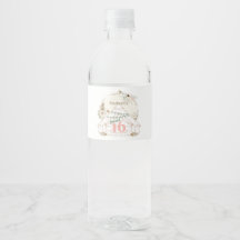 Etiqueta de botella de agua de cumpleaños Boho Gla
