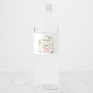 Etiqueta Para Botella De Agua Etiqueta de botella de agua de cumpleaños Boho Gla