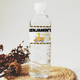 Etiqueta Para Botella De Agua Etiqueta de botella de agua de cumpleaños de camió