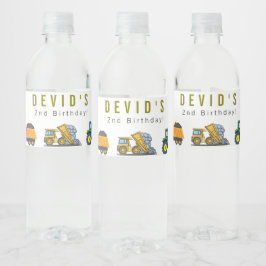 Etiqueta Para Botella De Agua Etiqueta de botella de agua de cumpleaños de camió