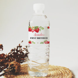 Etiqueta Para Botella De Agua Etiqueta de botella de agua de cumpleaños de fresa