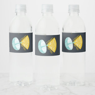 Etiqueta Para Botella De Agua Etiqueta de botella de agua de cumpleaños de Space