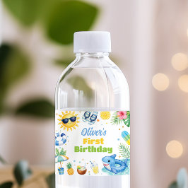Etiqueta Para Botella De Agua Etiqueta de botella de agua de cumpleaños de veran
