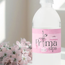 Etiqueta de botella de agua de cumpleaños Prima Si