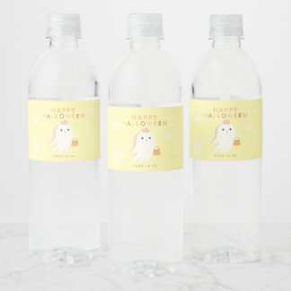 Etiqueta Para Botella De Agua Etiqueta de botella de agua de fantasma de Hallowe