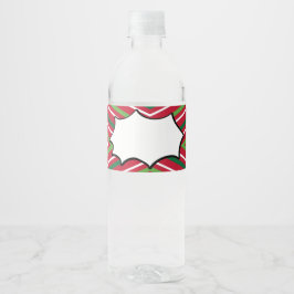 Etiqueta Para Botella De Agua Etiqueta de botella de agua de franja roja y verde