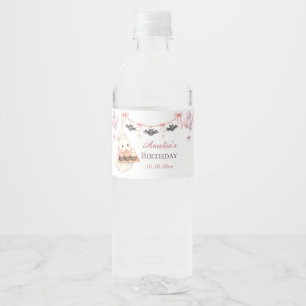 Etiqueta Para Botella De Agua Etiqueta de botella de agua de Halloween rosa Litt