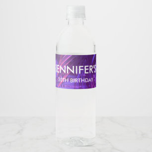 Etiqueta Para Botella De Agua Etiqueta de Botella de Agua de Hoja de Palma Púrpu