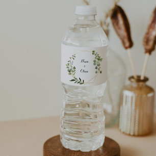 Etiqueta Para Botella De Agua Etiqueta de botella de agua de hojas verdes tropic