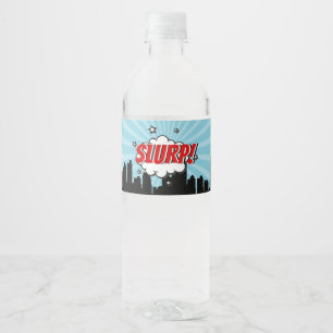 Etiqueta Para Botella De Agua Etiqueta de botella de agua de la Superheroína Com